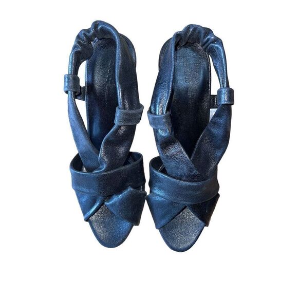 DKNY Rachelle Open Toe Black Leather Pumps Womens Size 10 GREAT CONDITION - Picture 4 of 11